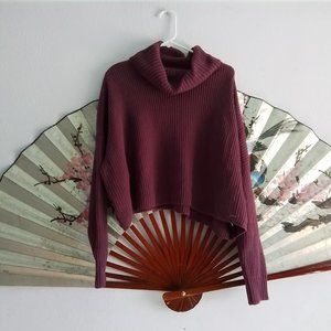 Maroon crop turtleneck